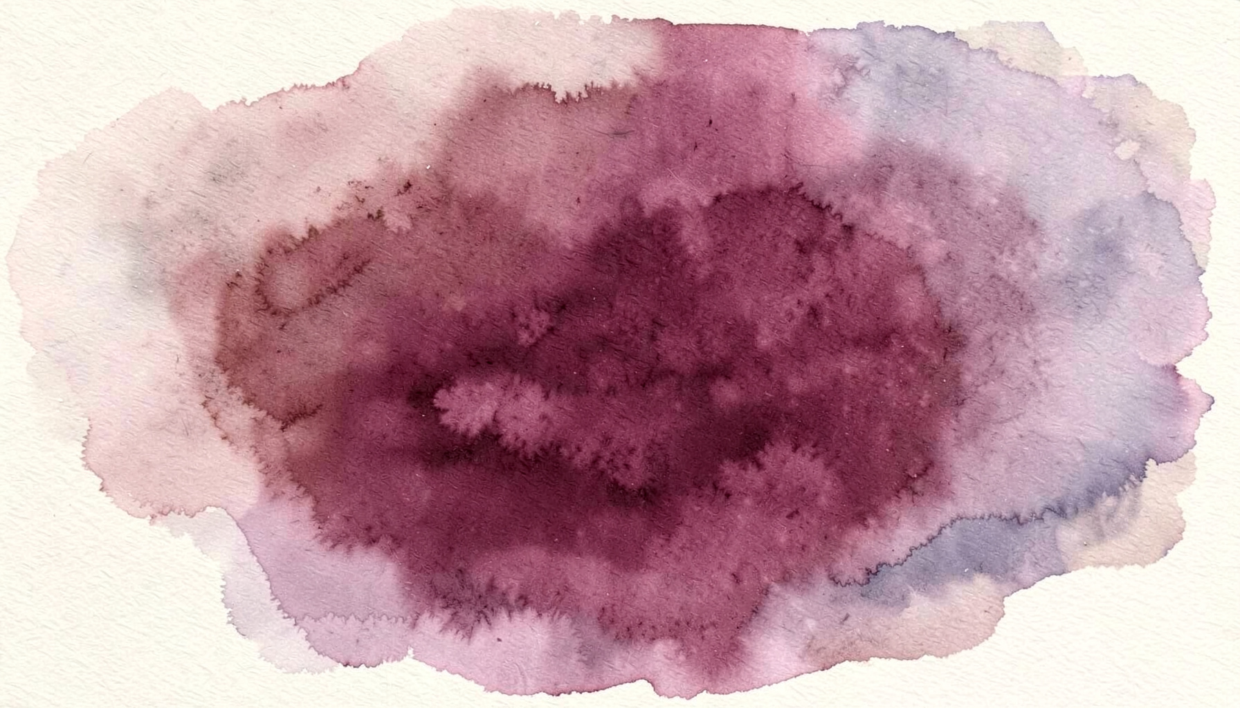 Soft watercolor wash in dusty burgundy and muted lavender sweeping across a pale ivory background, evoking a quiet, abstract atmosphere